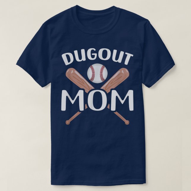 Camiseta Funny Mom Dugout Mom Baseball Cool Baseball Mom  (Frente do Design)