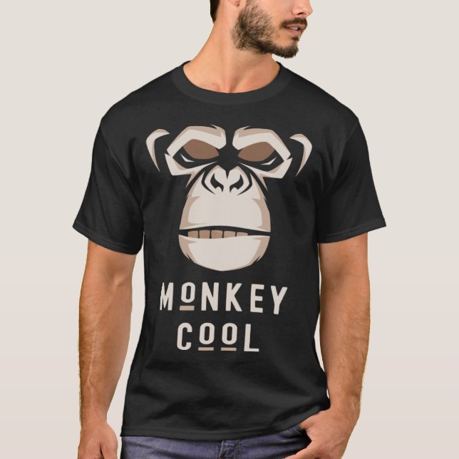 Camiseta Funny Monkey Cool Fun Chimp Wild Primate Animal (Frente)