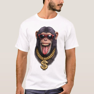Camiseta Funny Monkey Gold Chain – Estilo Urbano L