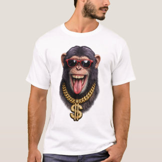 Camiseta Funny Monkey Gold Chain – Estilo Urbano L