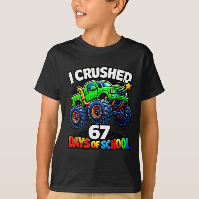 Camiseta Funny Monster Truck Six Seven Meme Boys Kids Schoo (Frente)