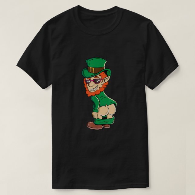 Camiseta Funny Mooning Leprechaun Butt St Patricks Day Iris (Frente do Design)
