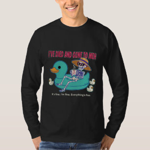Camiseta Funny "Morri e Fui para o Meh" Esqueleto Sarcástic