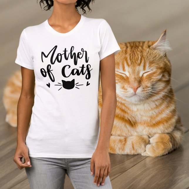 Camiseta Funny Mother of Cats Black Wording T-Shirt (Criador carregado)
