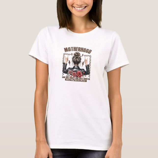 Camiseta Funny Motherhood Rock and roll Mãe (Frente)