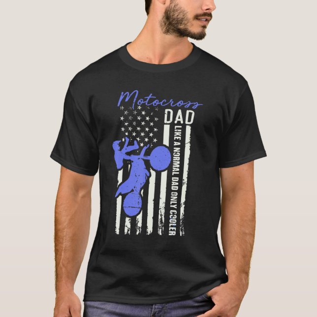 Camiseta Funny Motocross Dad American Us Flag Cooler Dirt B (Frente)