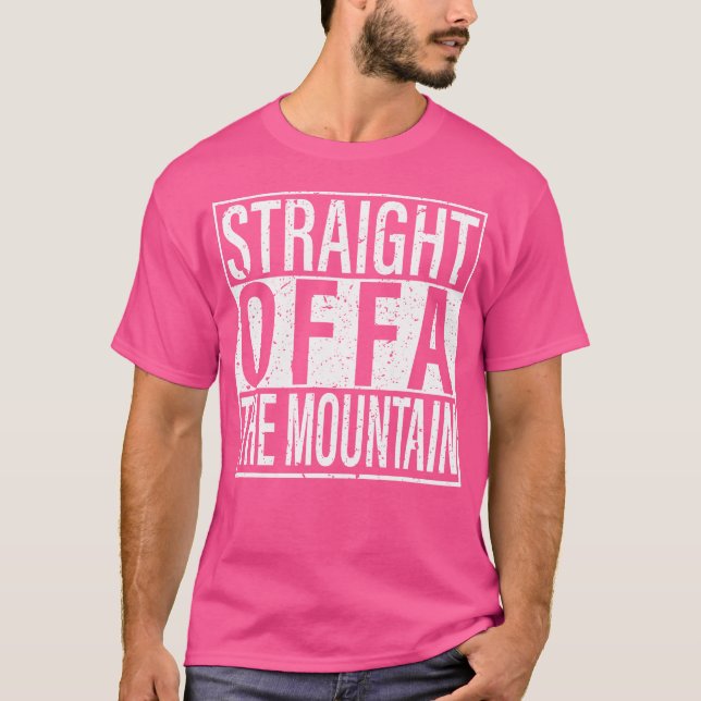 Camiseta Funny Mountain Climbing Straight Offa The Mountain (Frente)
