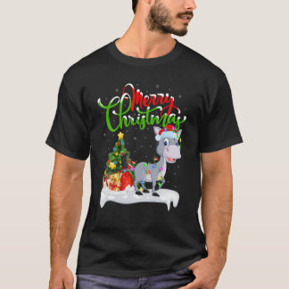 Camiseta Funny Mule Amante de os animais Xmas Lighting Mule