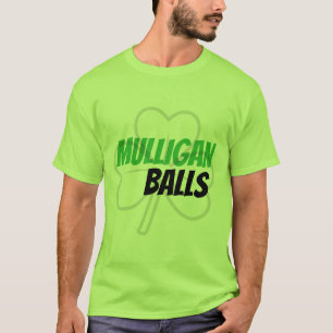 Camiseta Funny Mulligan Balls Green Irish Clover Golf
