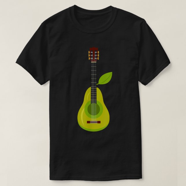 Camiseta Funny Music Acoustic Guitar Pear Fruit 882 (Frente do Design)