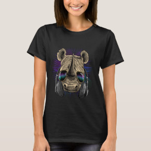 Camiseta Funny Music Rhinoceros Dj With Headphones Musical 