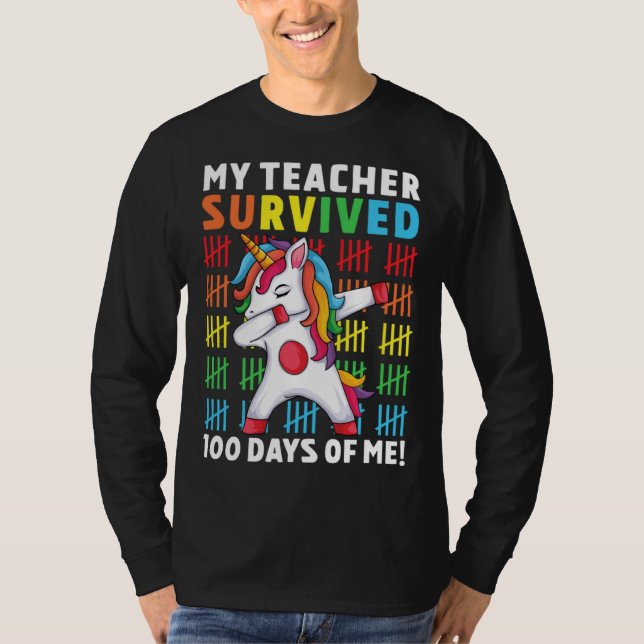 Camiseta Funny My Teacher Survived 100 Days Of Me 100th Day (Frente)