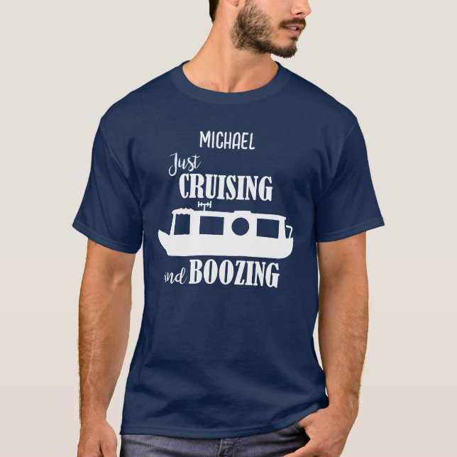 Camiseta Funny Narrowboat Cruising and Boozing (Frente)