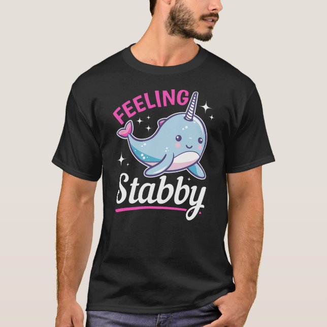 Camiseta Funny Narwhal Animal Feeling Stabby (Frente)
