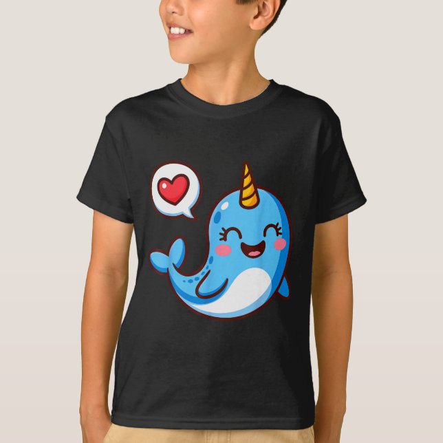 Camiseta Funny Narwhal Art For Men Women Kids Narwhal Lover (Frente)