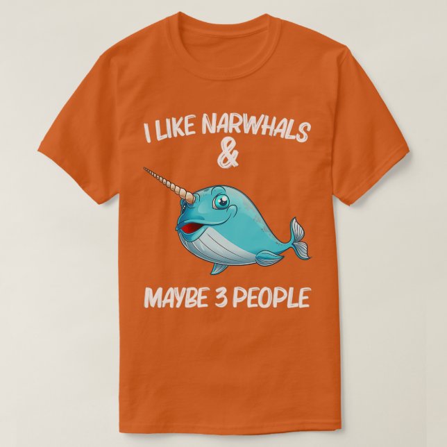 Camiseta Funny Narwhale Sea Whale Fish Ocean 8 (Frente do Design)
