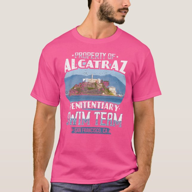 Camiseta Funny Natação Alcatraz Equipe de Natação (Frente)
