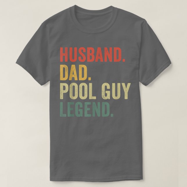 Camiseta Funny Natação Marido Pai Cara Legenda da Piscina (Frente do Design)
