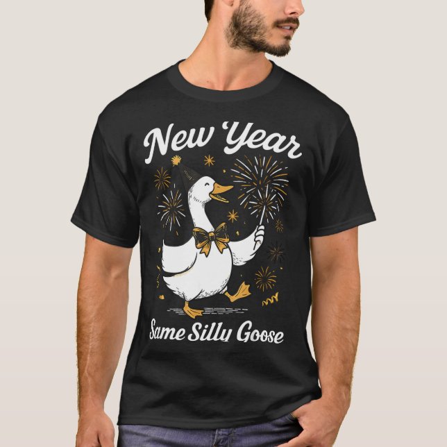 Camiseta Funny New Year Same Silly Goose Happy New Year 202 (Frente)
