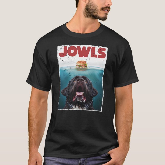 Camiseta Funny Newfoundland Dog, Newfie Lab Jowls Burger, D (Frente)