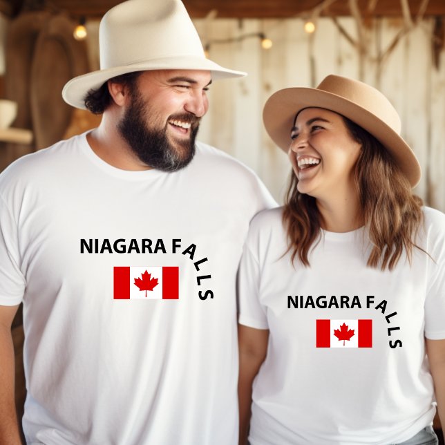 Camiseta Funny Niagara Falls Waterfall Bandeira Canadense (Criador carregado)