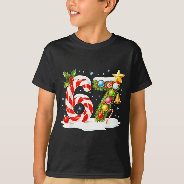 Camiseta Funny Nice Naughty 6 7 Christmas 67 Meme Xmas Boys (Frente)