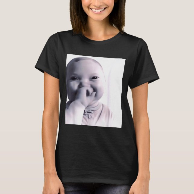 Camiseta Funny Niche Baby Gen Z Meme Ai Viral Giggling Ai L (Frente)