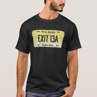 Camiseta Funny NJ Estado License License Plate SAÍDA 13A