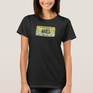 Camiseta Funny Nj Licença Estatal Vanity Plate Aries