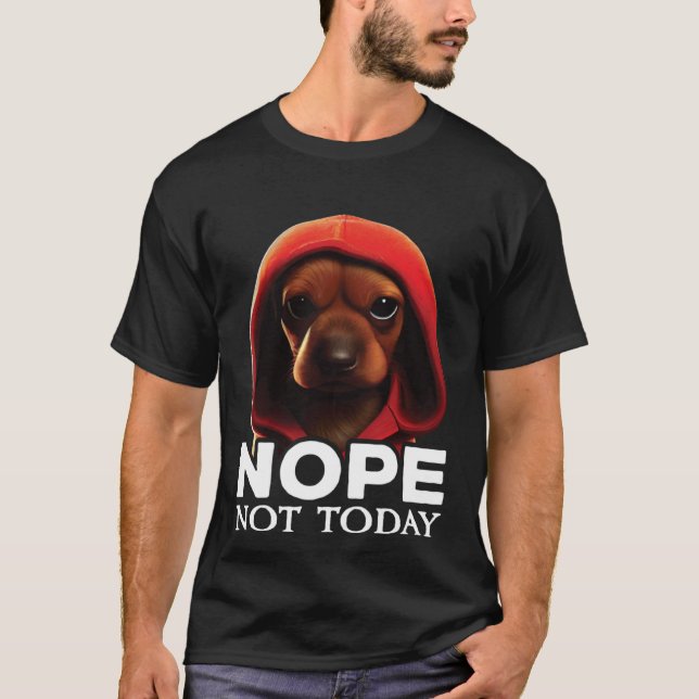 Camiseta Funny Nope Not Today Dachshund I Lazy Dachshund No (Frente)