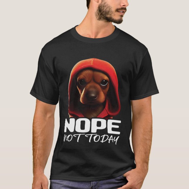 Camiseta Funny Nope Not Today Dachshund I Lazy Dachshund No (Frente)