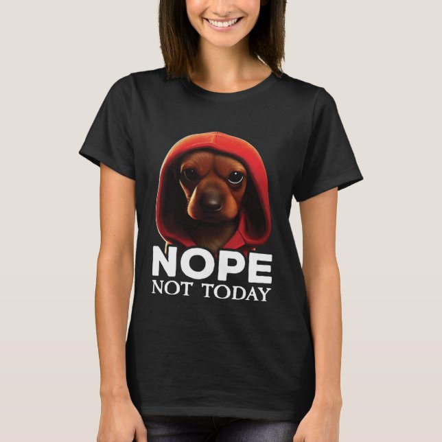 Camiseta Funny Nope Not Today Dachshund I Lazy Dachshund No (Frente)