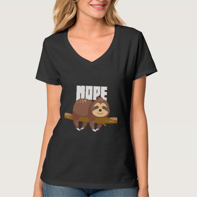 Camiseta Funny Nope Sloth Tri Blend (Frente)