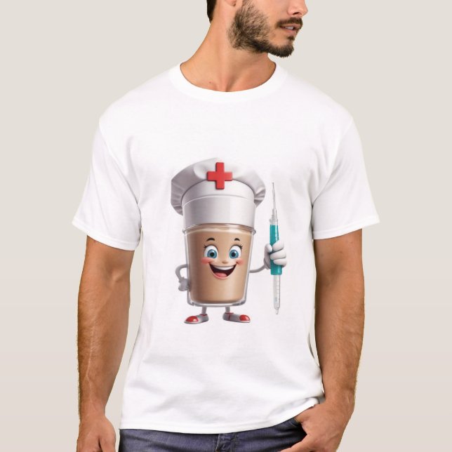 Camiseta Funny Nurse Coffee Cup Tee (Frente)