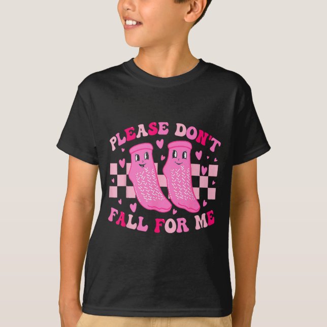Camiseta Funny Nurse Valentine Please Don't Fall For Me Rn  (Frente)