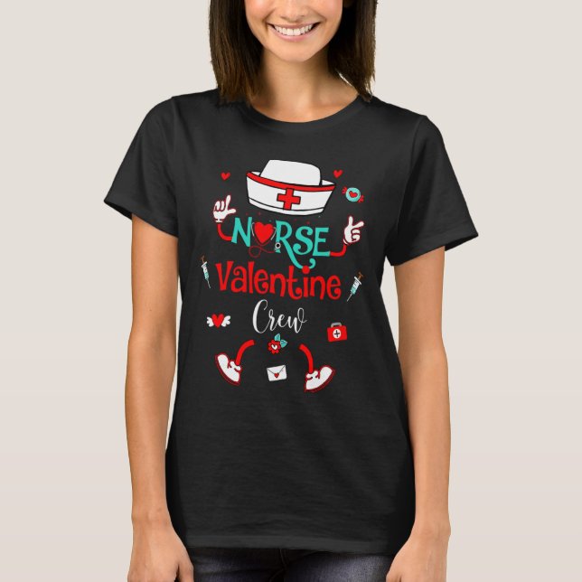 Camiseta Funny Nurse Valentines Day Nurse Crew Family Group (Frente)