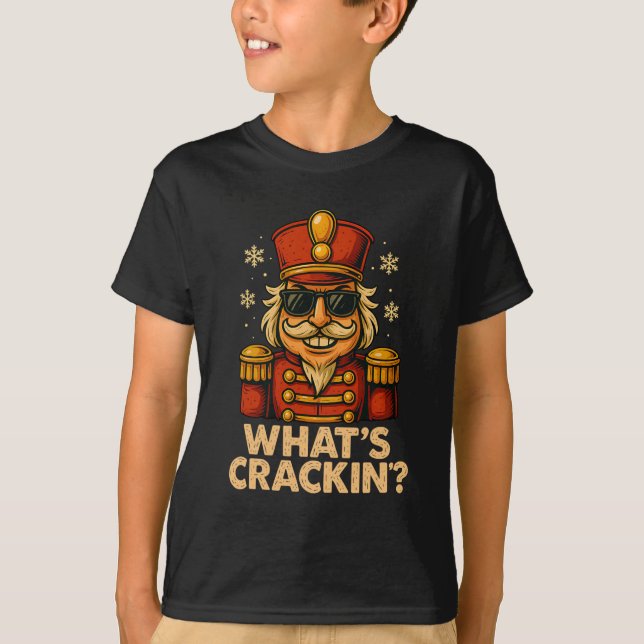 Camiseta Funny Nutcracker What’s Crackin Christmas Holiday  (Frente)