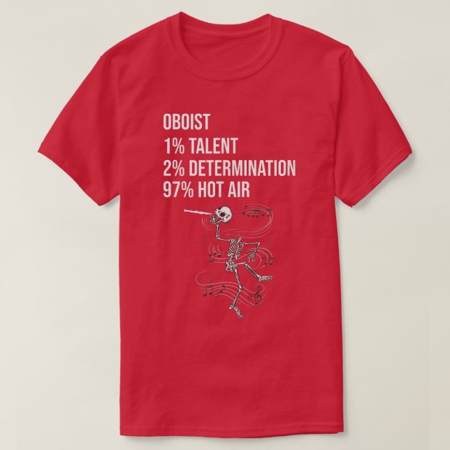 Camiseta Funny Oboist Music Orchestra Skeleton Oboe Player  (Frente do Design)