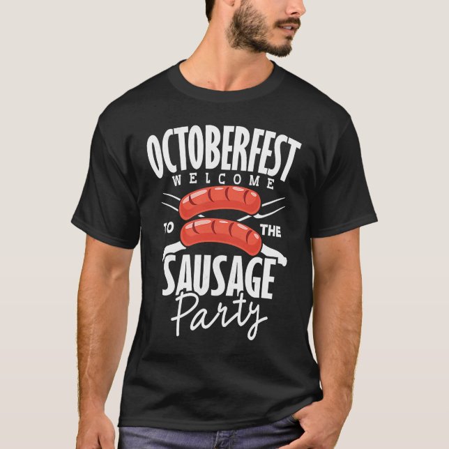 Camiseta Funny Octoberfest  Sausage German Tees Men Women (Frente)