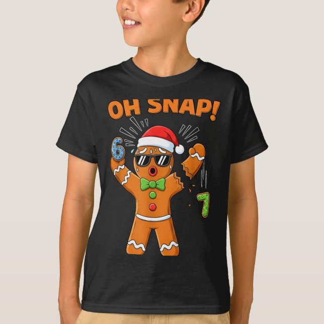 Camiseta Funny Oh Snap 67 Six Seven Meme Gingerbread Men Wo (Frente)