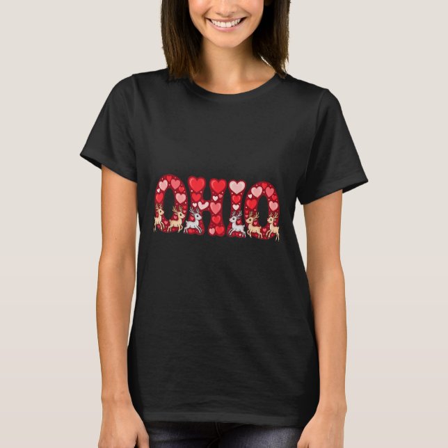 Camiseta Funny Ohio Deer Midwestern Party O-h-i-o In Valent (Frente)