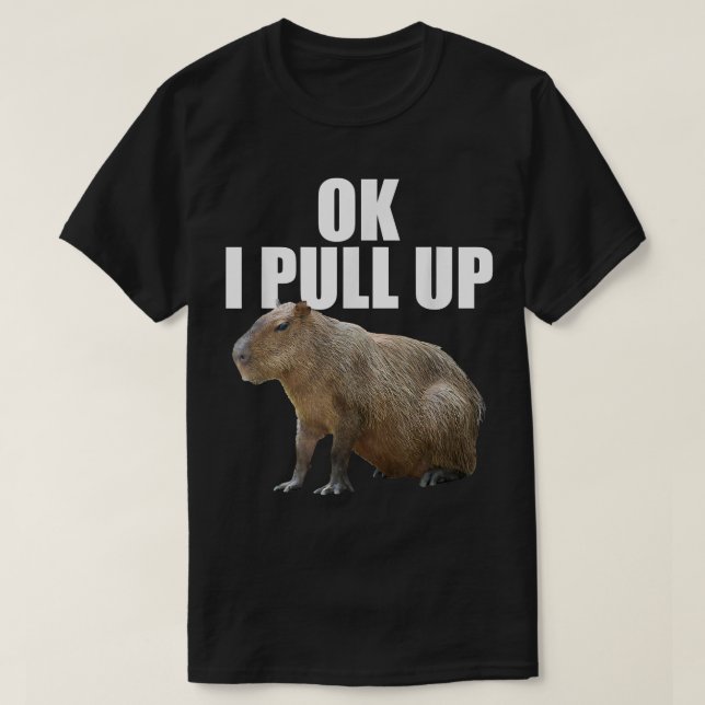 Camiseta Funny Ok I Pull Up Capybara  (Frente do Design)