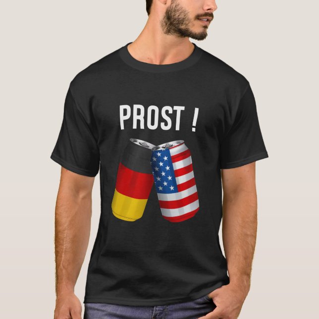 Camiseta Funny Oktoberfest German Flag Prost Beer (Frente)