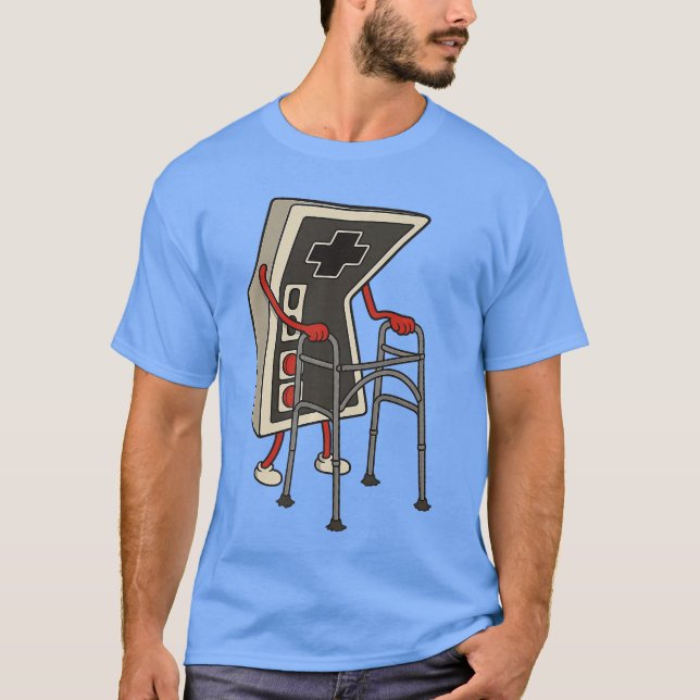 Camiseta Funny Old Gamer Gaming Retro 80s 90s Video Game Ol (Frente)