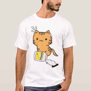 Camiseta Funny Orange Cat derramou maionese