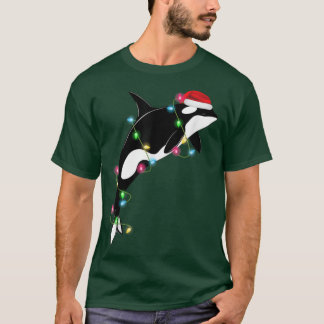 Camiseta Funny Orca Killer Whale Santa Hat Christmas Sea An