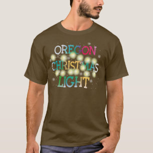 Camiseta Funny Oregon State Christmas Light Pajama Cute Tee