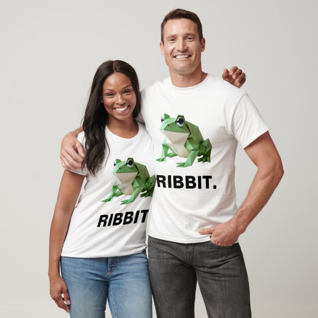 Camiseta Funny Origami Frog RIBBIT (Unissex)