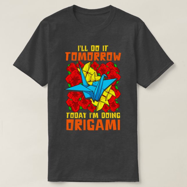 Camiseta Funny Origami Paper Crane (Frente do Design)