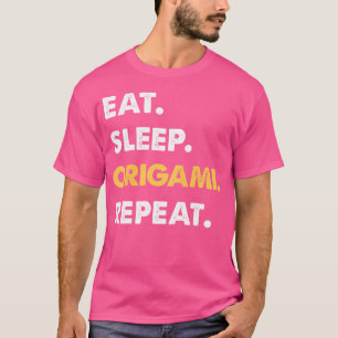Camiseta Funny Origami Roupa Coma Origami de Sono Repito